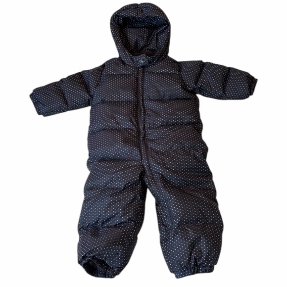 GAP Other - Gap baby Down snowsuit navy blue white polkadots, 18 to 24 months
